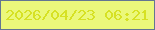 文字の大きさ：4、枠の色：637692、背景の色：ebf87b、文字の色：d6e124 無料ブログパーツのブログ時計