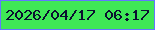 文字の大きさ：4、枠の色：6377ff、背景の色：3fe856、文字の色：0b1030 無料ブログパーツのブログ時計