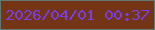 文字の大きさ：3、枠の色：637873、背景の色：743517、文字の色：783de4 無料ブログパーツのブログ時計