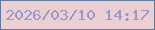 文字の大きさ：1、枠の色：637995、背景の色：ebcfd3、文字の色：949aca 無料ブログパーツのブログ時計