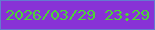 文字の大きさ：4、枠の色：637ad0、背景の色：8832d6、文字の色：4dd237 無料ブログパーツのブログ時計