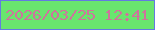 文字の大きさ：2、枠の色：637ae1、背景の色：69e56e、文字の色：cf739d 無料ブログパーツのブログ時計