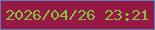 文字の大きさ：5、枠の色：637db6、背景の色：961945、文字の色：84c13d 無料ブログパーツのブログ時計