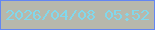 文字の大きさ：1、枠の色：6386f2、背景の色：b7b8ac、文字の色：81d8ec 無料ブログパーツのブログ時計