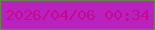 文字の大きさ：2、枠の色：638747、背景の色：ba22be、文字の色：c00b90 無料ブログパーツのブログ時計