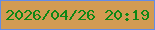 文字の大きさ：5、枠の色：638ce6、背景の色：d29b52、文字の色：0e8715 無料ブログパーツのブログ時計