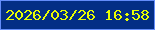 文字の大きさ：2、枠の色：638cfa、背景の色：032e85、文字の色：e9fd01 無料ブログパーツのブログ時計