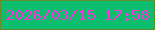 文字の大きさ：1、枠の色：638d2b、背景の色：0dbd6e、文字の色：f638df 無料ブログパーツのブログ時計