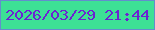 文字の大きさ：1、枠の色：638dcd、背景の色：3de095、文字の色：6c22d2 無料ブログパーツのブログ時計
