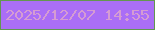 文字の大きさ：1、枠の色：639650、背景の色：aa6ef6、文字の色：d59cd3 無料ブログパーツのブログ時計
