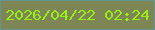 文字の大きさ：4、枠の色：63968e、背景の色：7e8656、文字の色：95ef12 無料ブログパーツのブログ時計