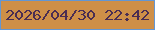 文字の大きさ：2、枠の色：6396d3、背景の色：ce8f48、文字の色：4a2d52 無料ブログパーツのブログ時計