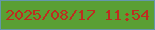 文字の大きさ：2、枠の色：6397ab、背景の色：5a9f33、文字の色：be2c1f 無料ブログパーツのブログ時計