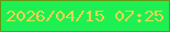 文字の大きさ：3、枠の色：639815、背景の色：1ef053、文字の色：efd44c 無料ブログパーツのブログ時計