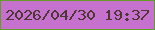 文字の大きさ：4、枠の色：639c26、背景の色：c671cd、文字の色：4c3734 無料ブログパーツのブログ時計