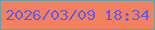 文字の大きさ：1、枠の色：63a0ac、背景の色：f3815f、文字の色：605ce6 無料ブログパーツのブログ時計
