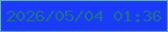 文字の大きさ：3、枠の色：63a6cd、背景の色：1b3bfc、文字の色：1e6f8c 無料ブログパーツのブログ時計