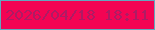文字の大きさ：1、枠の色：63a8be、背景の色：f30453、文字の色：ae1b64 無料ブログパーツのブログ時計
