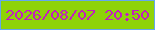 文字の大きさ：4、枠の色：63a8ed、背景の色：8ed308、文字の色：c31ec0 無料ブログパーツのブログ時計