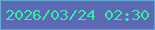 文字の大きさ：5、枠の色：63aad0、背景の色：5e69b6、文字の色：2ff1a6 無料ブログパーツのブログ時計