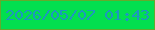 文字の大きさ：4、枠の色：63ab2c、背景の色：02df4f、文字の色：1d97bf 無料ブログパーツのブログ時計