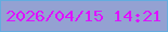 文字の大きさ：3、枠の色：63acdf、背景の色：94a1d2、文字の色：dd12ff 無料ブログパーツのブログ時計