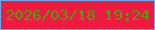 文字の大きさ：4、枠の色：63afed、背景の色：f01940、文字の色：4ca310 無料ブログパーツのブログ時計