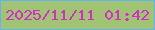 文字の大きさ：2、枠の色：63b2f6、背景の色：a0c374、文字の色：d42dc8 無料ブログパーツのブログ時計