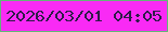 文字の大きさ：3、枠の色：63b579、背景の色：f92af5、文字の色：2e1c48 無料ブログパーツのブログ時計
