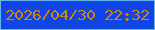 文字の大きさ：3、枠の色：63b5f1、背景の色：1145e5、文字の色：d1830d 無料ブログパーツのブログ時計