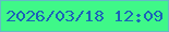 文字の大きさ：5、枠の色：63bbc5、背景の色：3ff888、文字の色：1b62b8 無料ブログパーツのブログ時計