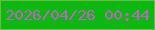 文字の大きさ：2、枠の色：63c044、背景の色：0cb80f、文字の色：be62c6 無料ブログパーツのブログ時計