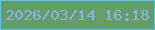 文字の大きさ：4、枠の色：63c1d4、背景の色：629f6c、文字の色：91afe4 無料ブログパーツのブログ時計