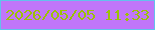 文字の大きさ：2、枠の色：63c1ec、背景の色：c076f9、文字の色：9cc107 無料ブログパーツのブログ時計
