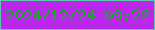 文字の大きさ：5、枠の色：63c2af、背景の色：b927eb、文字の色：12af24 無料ブログパーツのブログ時計