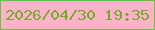 文字の大きさ：5、枠の色：63c33d、背景の色：fcb3c9、文字の色：72ac28 無料ブログパーツのブログ時計