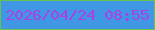 文字の大きさ：2、枠の色：63c34e、背景の色：4097e4、文字の色：aa41e6 無料ブログパーツのブログ時計