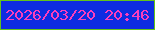 文字の大きさ：4、枠の色：63c419、背景の色：0e2ce1、文字の色：fc3ebb 無料ブログパーツのブログ時計