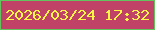文字の大きさ：2、枠の色：63c45e、背景の色：c04267、文字の色：fdf642 無料ブログパーツのブログ時計