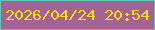 文字の大きさ：5、枠の色：63c4b5、背景の色：a66295、文字の色：f7de1e 無料ブログパーツのブログ時計