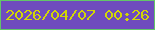 文字の大きさ：2、枠の色：63c569、背景の色：6f4bbe、文字の色：d2d605 無料ブログパーツのブログ時計
