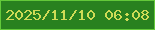 文字の大きさ：2、枠の色：63c93a、背景の色：28811f、文字の色：cedb56 無料ブログパーツのブログ時計