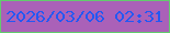 文字の大きさ：4、枠の色：63cb6e、背景の色：aa61b8、文字の色：2458f3 無料ブログパーツのブログ時計