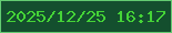 文字の大きさ：2、枠の色：63cb72、背景の色：144f2e、文字の色：45d437 無料ブログパーツのブログ時計