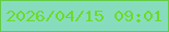 文字の大きさ：3、枠の色：63cc46、背景の色：88dcbe、文字の色：6eda28 無料ブログパーツのブログ時計
