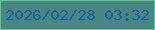 文字の大きさ：3、枠の色：63cc8d、背景の色：4a8784、文字の色：0e5f9c 無料ブログパーツのブログ時計