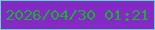 文字の大きさ：2、枠の色：63d1cd、背景の色：8529c4、文字の色：1bae36 無料ブログパーツのブログ時計