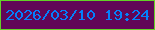 文字の大きさ：3、枠の色：63d227、背景の色：610757、文字の色：0380fc 無料ブログパーツのブログ時計