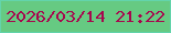 文字の大きさ：4、枠の色：63d4ab、背景の色：66ca82、文字の色：a7074e 無料ブログパーツのブログ時計