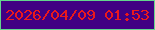 文字の大きさ：1、枠の色：63d58d、背景の色：410083、文字の色：eb191c 無料ブログパーツのブログ時計